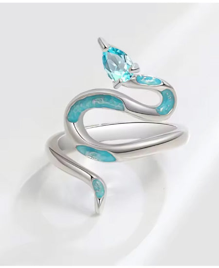 Jungle Tree 925 Sterling Silver Snake Rings