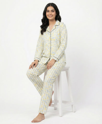 Jungle Tree Blue leaves PJS women's