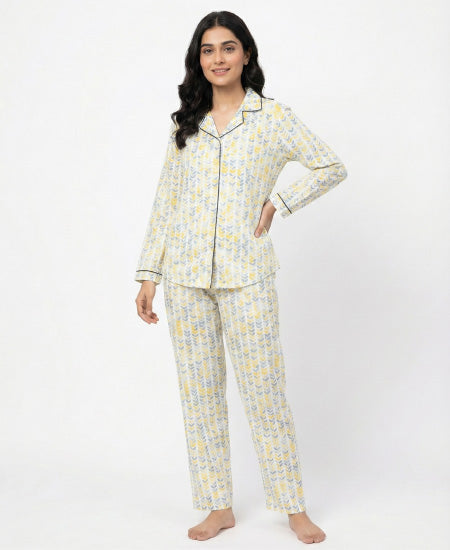 Jungle Tree Blue leaves PJS women's