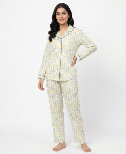 Jungle Tree Blue leaves PJS women's