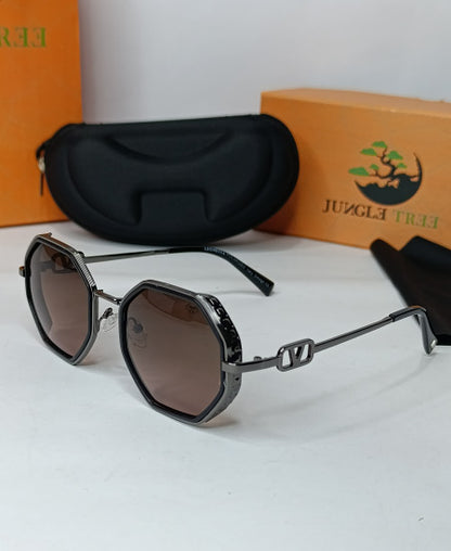 Jungle Tree Hexagonal Matlick Sunglasses-JT07