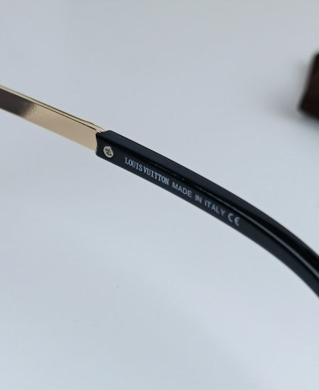 LV Sunglasses Shield Golden Black LV031