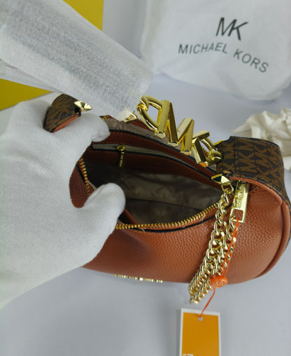 Michl Kors Piper Small Grained Shoulder Bag Brown