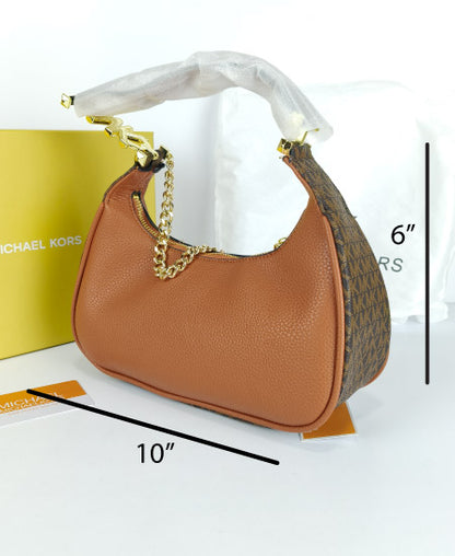 Michl Kors Piper Small Grained Shoulder Bag Brown