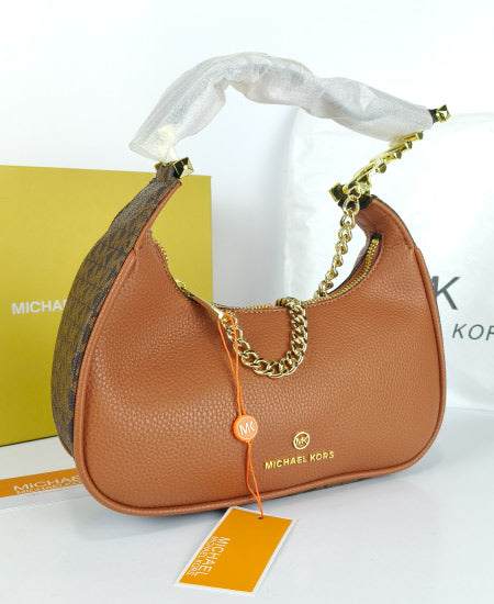 Michl Kors Piper Small Grained Shoulder Bag Brown