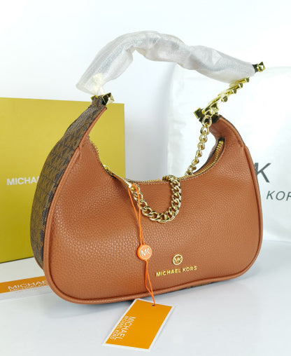Michl Kors Piper Small Grained Shoulder Bag Brown