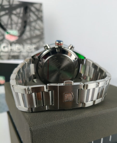 TG Huer Carera Blue-Faced Racing Chronograph Watch CV2A1V.BA0738