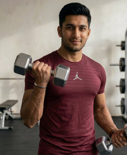Nike Jordan T-Shirts Dri Fit Mehroon