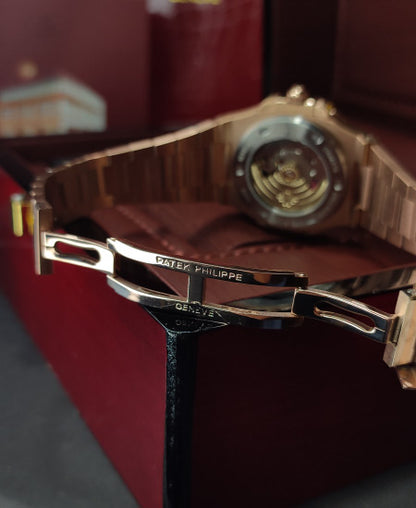 PP Nautilus 3700J Rose Gold Black Dail Watch