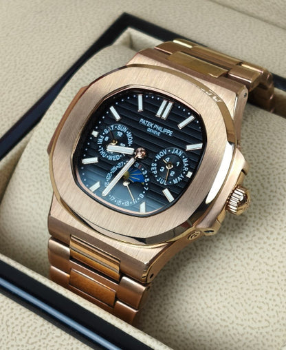 PP Watch 5740-1G Nautilus Black Dial Rose Gold
