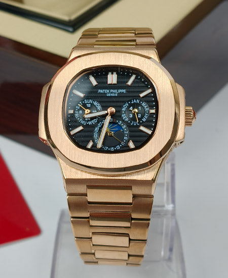 PP Watch 5740-1G Nautilus Black Dial Rose Gold