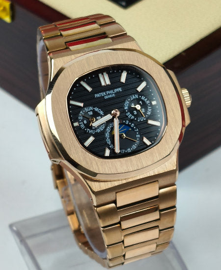 PP Watch 5740-1G Nautilus Black Dial Rose Gold