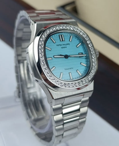 PP Watch NAUTILUS DIMONDS TIFFANY & Co Blue Dial Limited Edition Watch