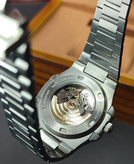 PP Nautilus Silver Skeleton Black Dial Watch