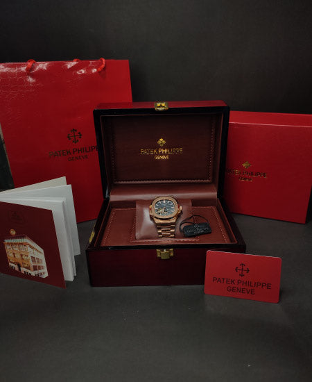 PP Nautilus Rose Gold Skeleton Black Dial Watch