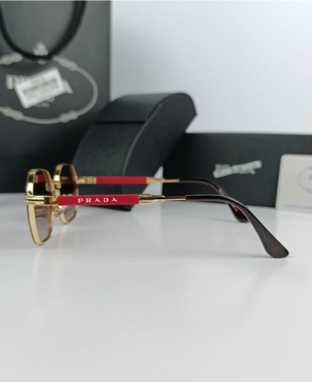Prada Sunglasses Golden Red Hex 021