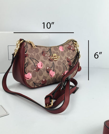 Coch Teri Shoulder Bag Cherry Print CY694