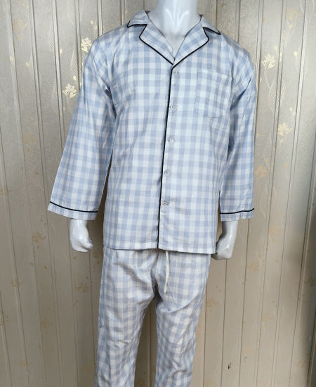 Sky Blue Check Zara Men's Night Suit