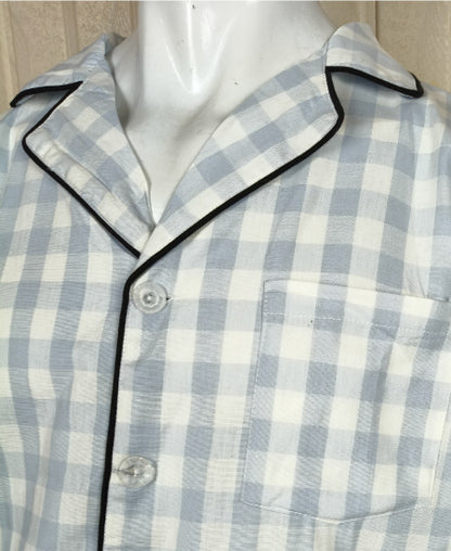 Sky Blue Check Zara Men's Night Suit