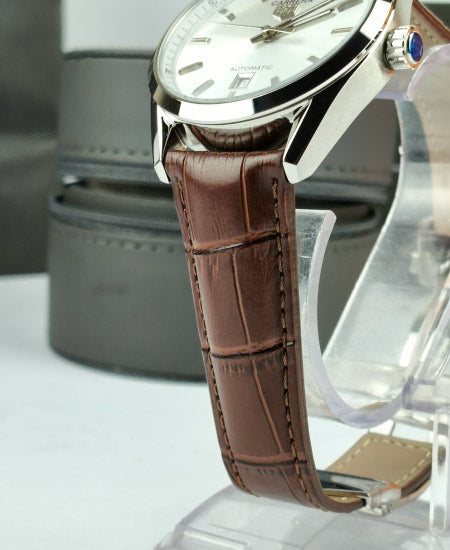 TG Huer Carera Calibre 5 Brown Leather Strap Watch