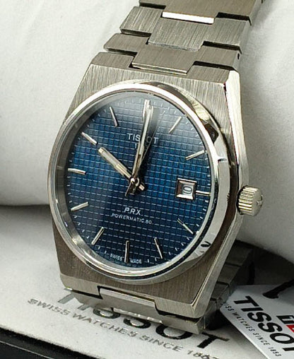 Tisot PRX Titanium Blue 38mm T137.807.44.041.00 Automatic Watch
