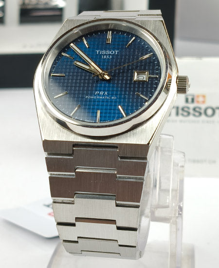 Tisot PRX Titanium Blue 38mm T137.807.44.041.00 Automatic Watch