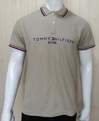 Tommy Hilfiger Stone Gray Polo Shirts