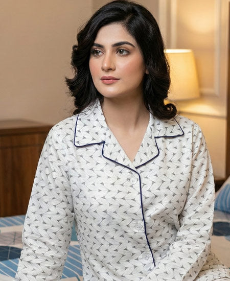 White Petals Night Suit