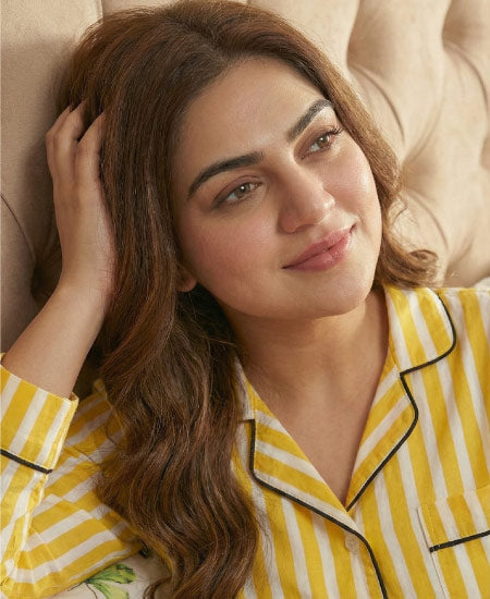 Zara Ladies Night Suit Yellow Strips