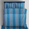 Amazon Leftover Pakistan Premium Cotton Bedsheet Sky Strips with flora print
