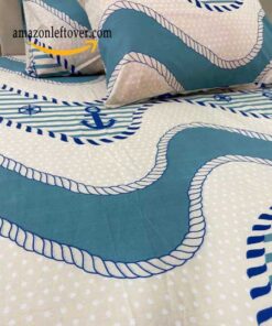 Premium Cotton Bedsheet Anchor Navy