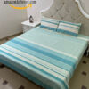 Premium Cotton Bed Sheet Blue Strips