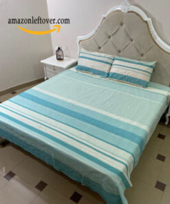 Premium Cotton Bed Sheet Blue Strips
