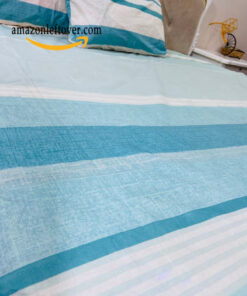 Premium Cotton Bed Sheet Blue Strips