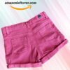 Leftover Girls Denim Shorts Baby Pink