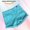 Leftover Girls Denim Shorts Ocean Green