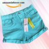 Leftover Denim Shorts Ocean Green
