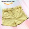 Leftover Girls Denim Shorts Yellow