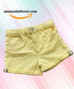 Leftover Girls Denim Shorts Yellow