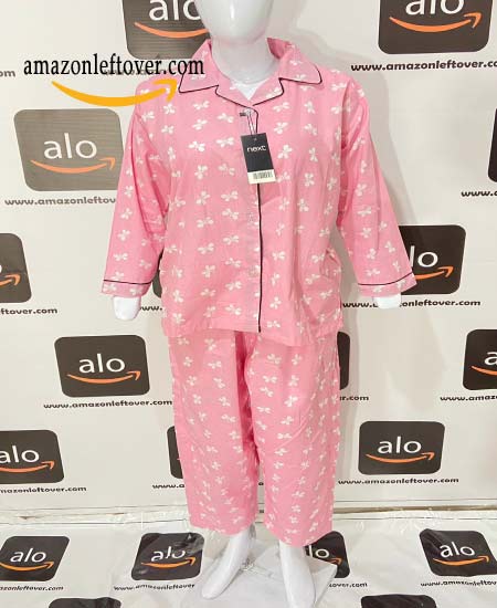 Women Pink Butterfly Night Suit