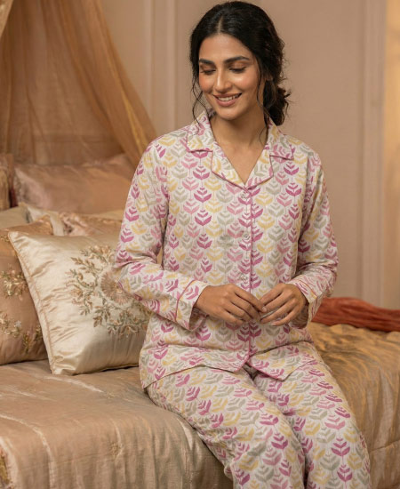 Jungle Pink leaves PJS women's - Image 2