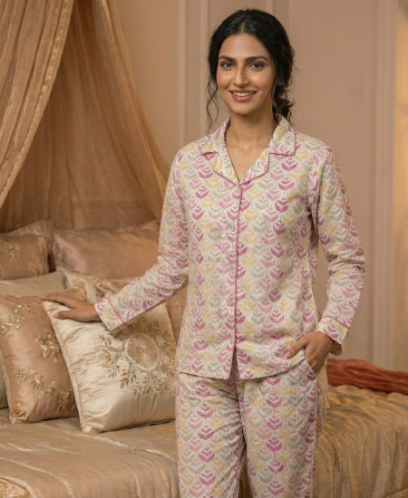 Jungle Pink leaves PJS women's - Image 6