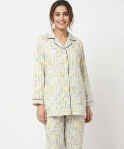 Jungle Tree Blue leaves PJS women's