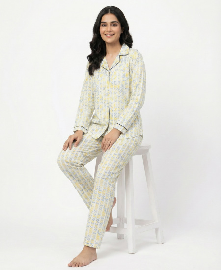 Jungle Tree Blue leaves PJS women's - Image 7