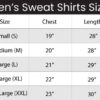 Sweatshirt chart size