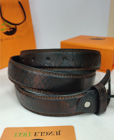 Amazon leftover Brown Snake Leather Belt