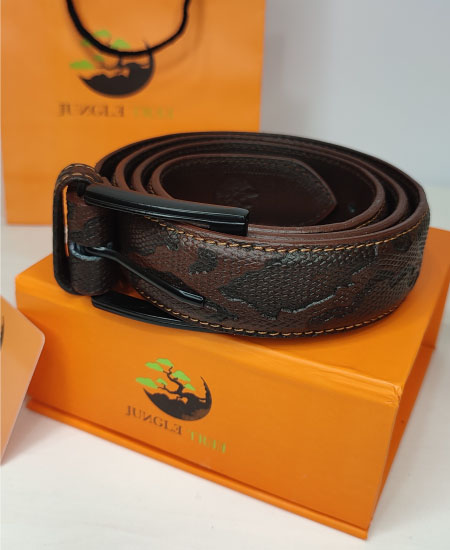 Amazon leftover Brown Snake Leather Belt