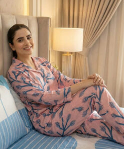 Jungle Tree Night Suit Pink Flora