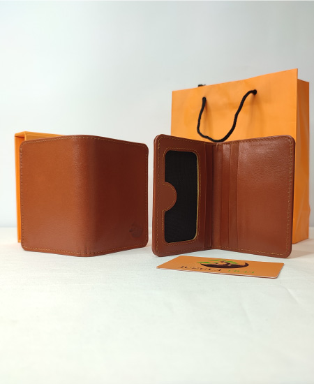 Junglee Tree Black Smart Brown Leather Card Holder 003