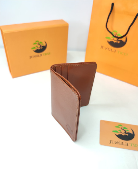 Junglee Tree Black Smart Brown Leather Card Holder 003